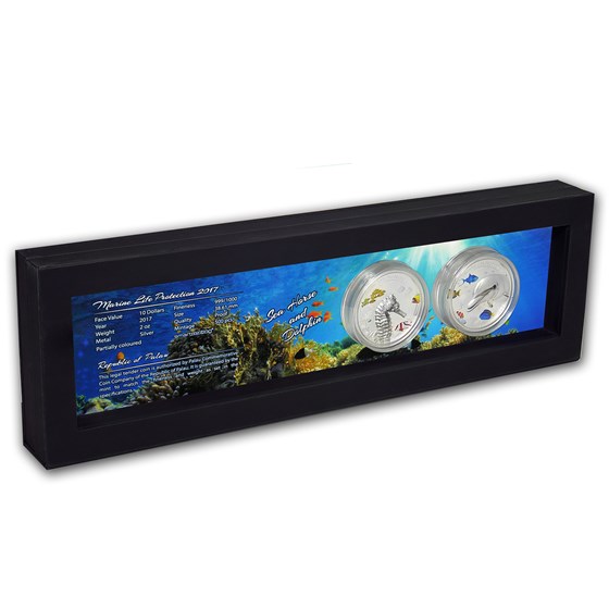2017 Palau 2-Coin Silver $10 Marine Life Protection Proof Set 2017 Palau 2-Coin Silver $10 Marine Life Protection Proof Set